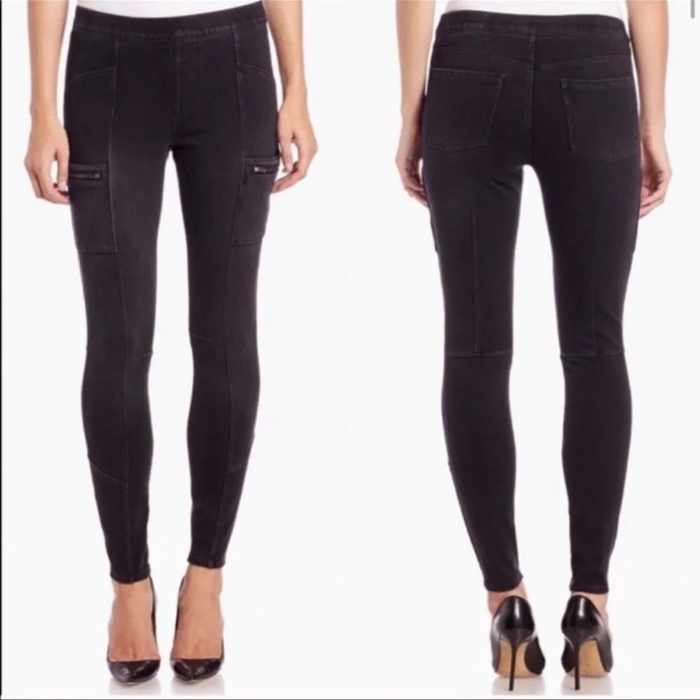spanx Women Medium Cargo Streetwise legging jean jegging Faded Washed Black    A